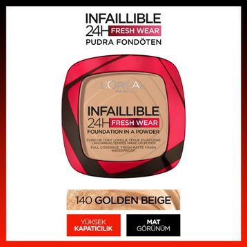 Loreal Paris Infaillible 24H Fresh Wear 140 Golden Beige Pudra Fondöten