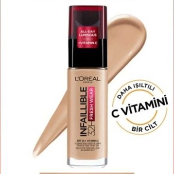 LOreal Paris Infaillible 32H Fresh Wear C Vitaminli 125 Natural Beige Fondöten
