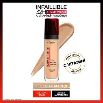 L'Oreal Paris Infaillible 32H Fresh Wear C Vitaminli 200 Natural Linen Fondöten
