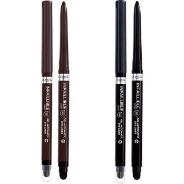 Loreal Paris Infaillible Grip Automatic Kahverengi Mat Siyah 2 Adet Jel Göz Kalemi