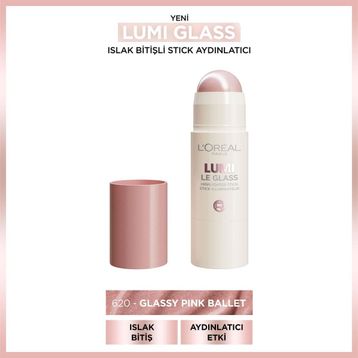Loreal Paris Lumi Glass 620 Glassy Pink Ballet Islak Bitişli Stick Aydınlatıcı