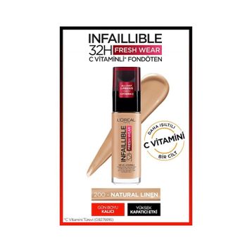 Loreal Paris No: 200 Golden Sand Infaillible 24H Matte Cover Yüksek Kapatıcı Fondöten
