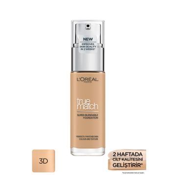 Loreal Paris No:3N Creamy Beige True Match 3D Golden Beige True Match Bakım Yapan Kapatıcı Fondöten
