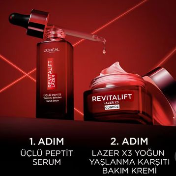 Loreal Paris Revitalift Lazer Yaşlanma Belirtileri Karşıtı 30 ml Üçlü Peptit Bakım Serumu