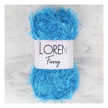 Loren 34042 RF003 Furry Mavi El Örgü İpi