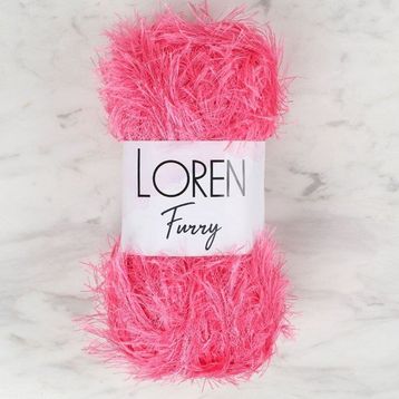 Loren 34050 RF016 Furry Koyu Pembe El Örgü İpi