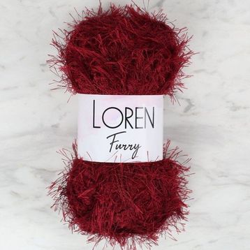 Loren 34054 RF026 Furry Bordo El Örgü İpi