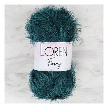 Loren 34057 RF039 Furry Petrol Mavisi El Örgü İpi