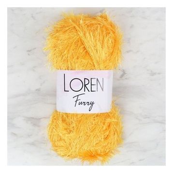 Loren 34063 RF075 Furry Hardal Sarısı El Örgü İpi