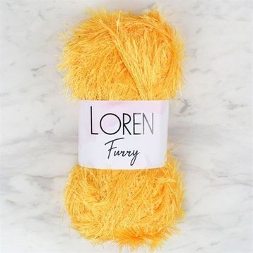 Loren 34063 RF075 Furry Hardal Sarısı El Örgü İpi