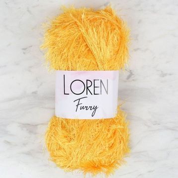 Loren 34063 RF075 Furry Hardal Sarısı El Örgü İpi