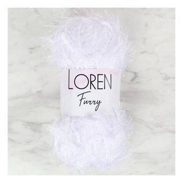 Loren 34067 RF118 Furry Beyaz El Örgü İpi