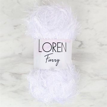 Loren 34067 RF118 Furry Beyaz El Örgü İpi