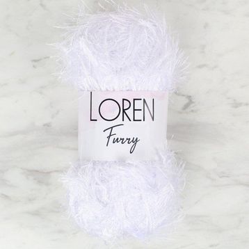 Loren 34067 RF118 Furry Beyaz El Örgü İpi