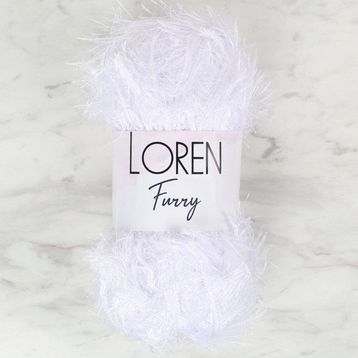 Loren 34067 RF118 Furry Beyaz El Örgü İpi