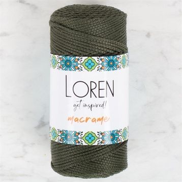 Loren 34337 RM0195 Macrame Asker Yeşili El Örgü İpi