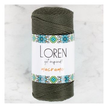 Loren 34337 RM0195 Macrame Asker Yeşili El Örgü İpi