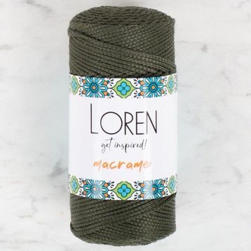 Loren 34337 RM0195 Macrame Asker Yeşili El Örgü İpi