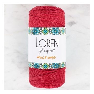 Loren 34345 RM0105 Macrame Koyu Kırmızı El Örgü İpi
