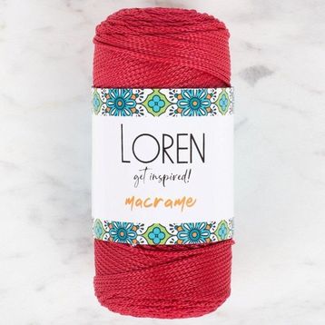 Loren 34345 RM0105 Macrame Koyu Kırmızı El Örgü İpi