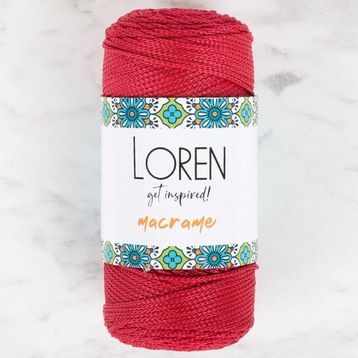 Loren 34345 RM0105 Macrame Koyu Kırmızı El Örgü İpi