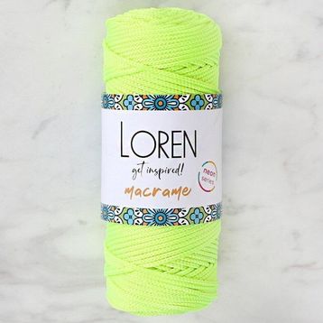 Loren L114 Macrame Neon Sarı El Örgü İpi