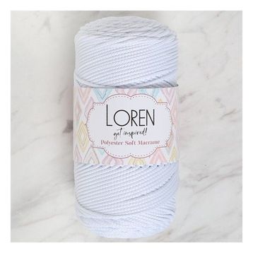 Loren LM001 34426 Polyester Soft Macrame Optik Beyaz El Örgü İpi