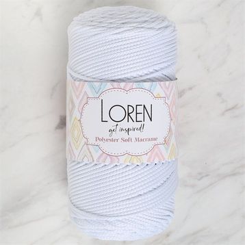 Loren LM001 34426 Polyester Soft Macrame Optik Beyaz El Örgü İpi