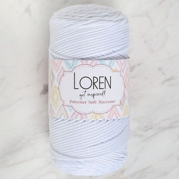 Loren LM001 34426 Polyester Soft Macrame Optik Beyaz El Örgü İpi