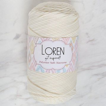 Loren LM003 34427 Polyester Soft Macrame Krem El Örgü İpi