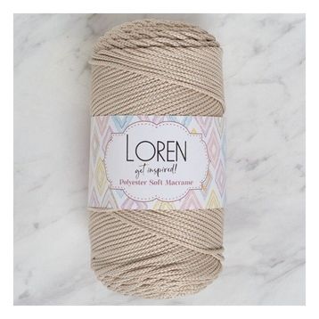 Loren LM005 34428 Polyester Soft Macrame Taş Rengi El Örgü İpi