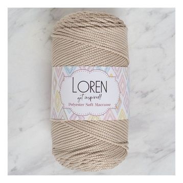 Loren LM005 34428 Polyester Soft Macrame Taş Rengi El Örgü İpi