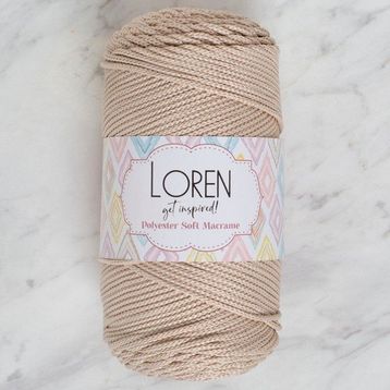 Loren LM005 34428 Polyester Soft Macrame Taş Rengi El Örgü İpi