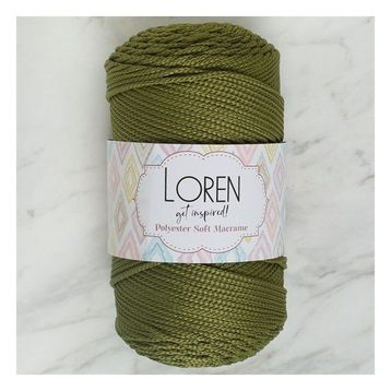 Loren LM010 34429 Polyester Soft Macrame Yeşil El Örgü İpi
