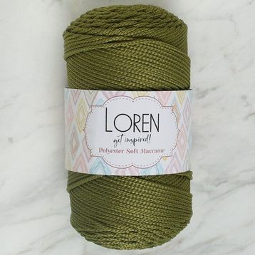 Loren LM010 34429 Polyester Soft Macrame Yeşil El Örgü İpi