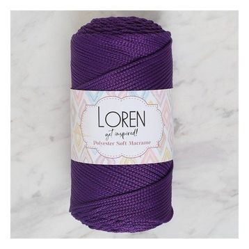 Loren LM037 34442 Polyester Soft Macrame Koyu Mor El Örgü İpi