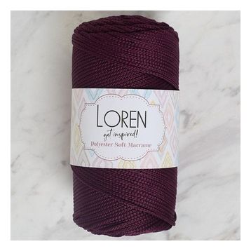 Loren LM038 34443 Polyester Soft Macrame Patlıcan Moru El Örgü İpi