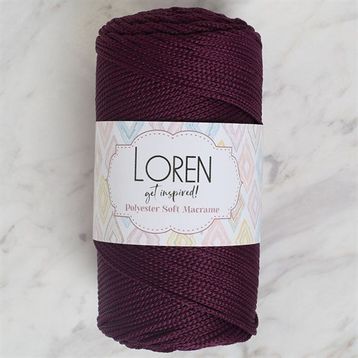 Loren LM038 34443 Polyester Soft Macrame Patlıcan Moru El Örgü İpi