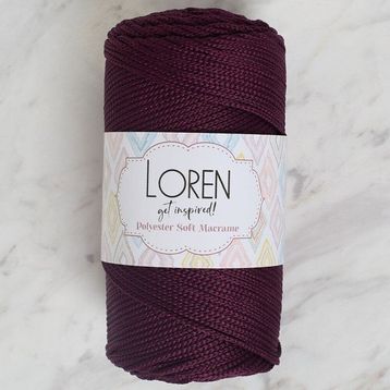 Loren LM038 34443 Polyester Soft Macrame Patlıcan Moru El Örgü İpi