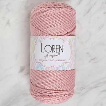 Loren LM042 34446 Polyester Soft Macrame Pembe El Örgü İpi