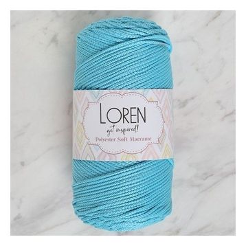 Loren LM045 34447 Polyester Soft Macrame Turkuaz El Örgü İpi