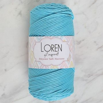 Loren LM045 34447 Polyester Soft Macrame Turkuaz El Örgü İpi