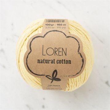 Loren Natural Cotton 33915 R086 Pastel Sarı El Örgü İpi