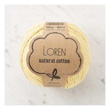 Loren Natural Cotton 33915 R086 Pastel Sarı El Örgü İpi