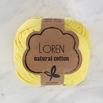 Loren Natural Cotton 33915 R086 Pastel Sarı El Örgü İpi