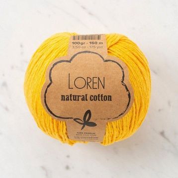 Loren Natural Cotton 33919 R002 Hardal Sarı El Örgü İpi