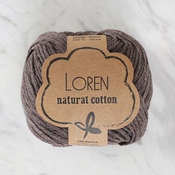 Loren Natural Cotton R069 Kahverengi El Örgü İpi