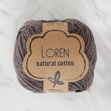 Loren Natural Cotton R069 Kahverengi El Örgü İpi