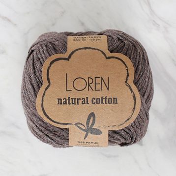 Loren Natural Cotton R069 Kahverengi El Örgü İpi