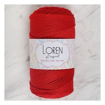 Loren Polyester Soft Macrame 34432 LM019 Kırmızı El Örgü İpi